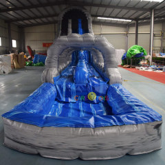 Grey Marble inflatable waterslide with slide n slide