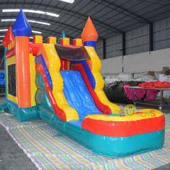 Rainbow Castle Inflatable Water Bounce House Combo