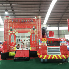 Fire Truck Bounce House Slide combo