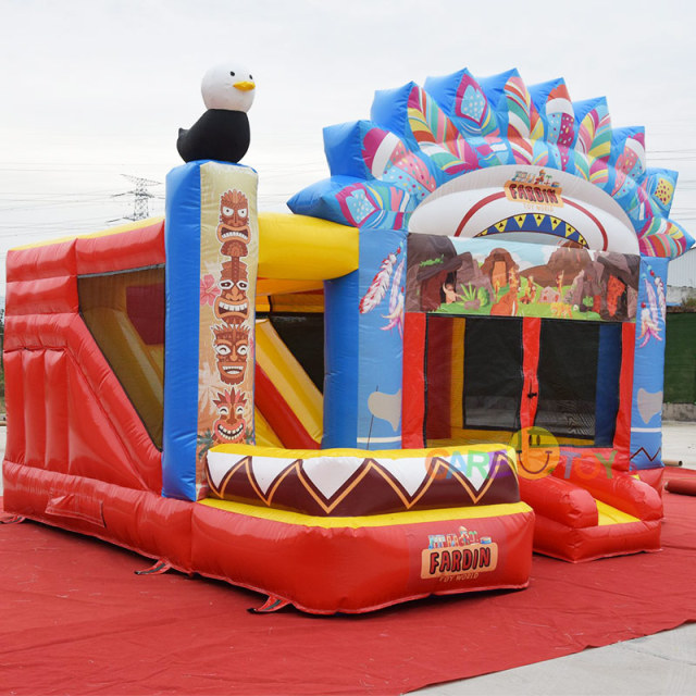 Tiki bounce house combo