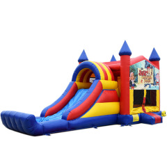 Moon Bounce House Water Slide Combo With Banner
