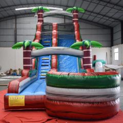 22ft Red Marble Inflatable Waterslide