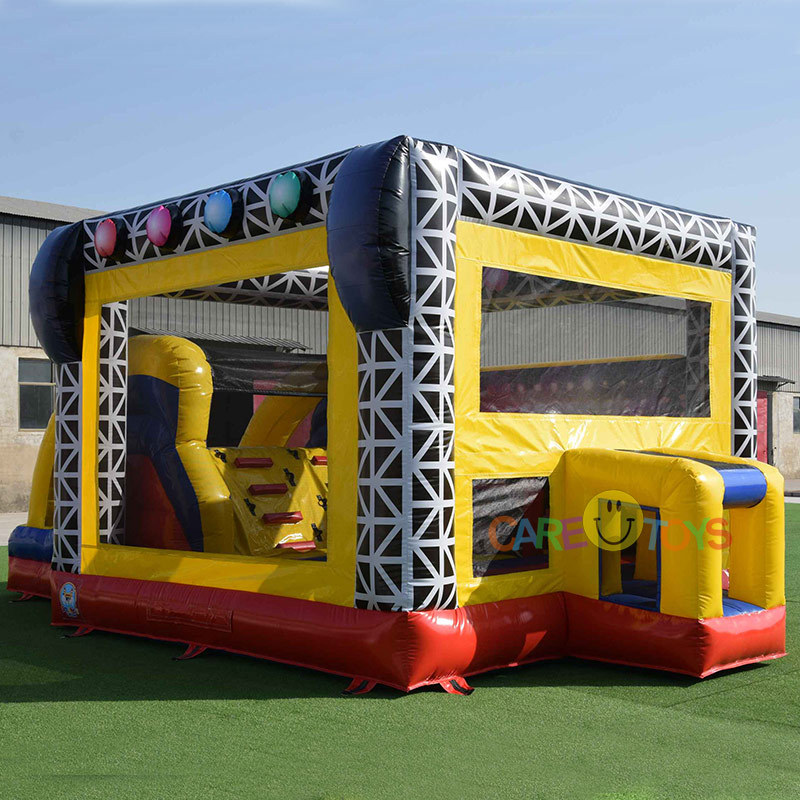 Disco Music Stage Bounce house with slide