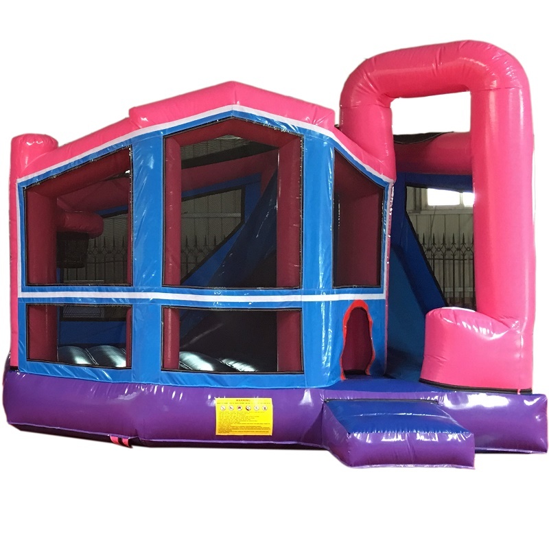 Pink purple girls blue backyard dream module inflatable jumper with slide