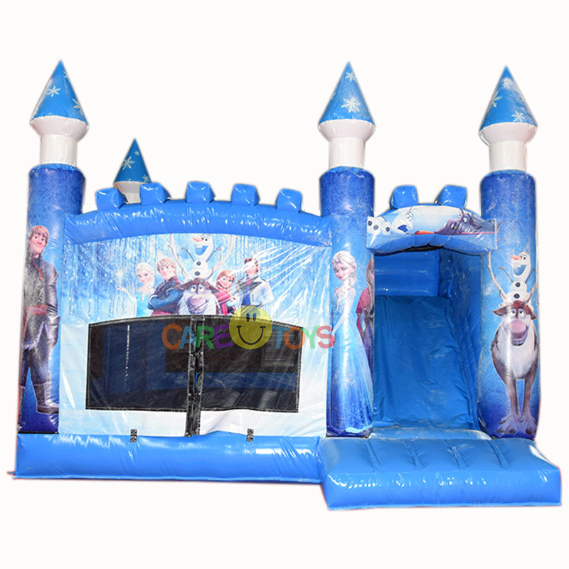Frozen castle inflatable bouncer slide combo