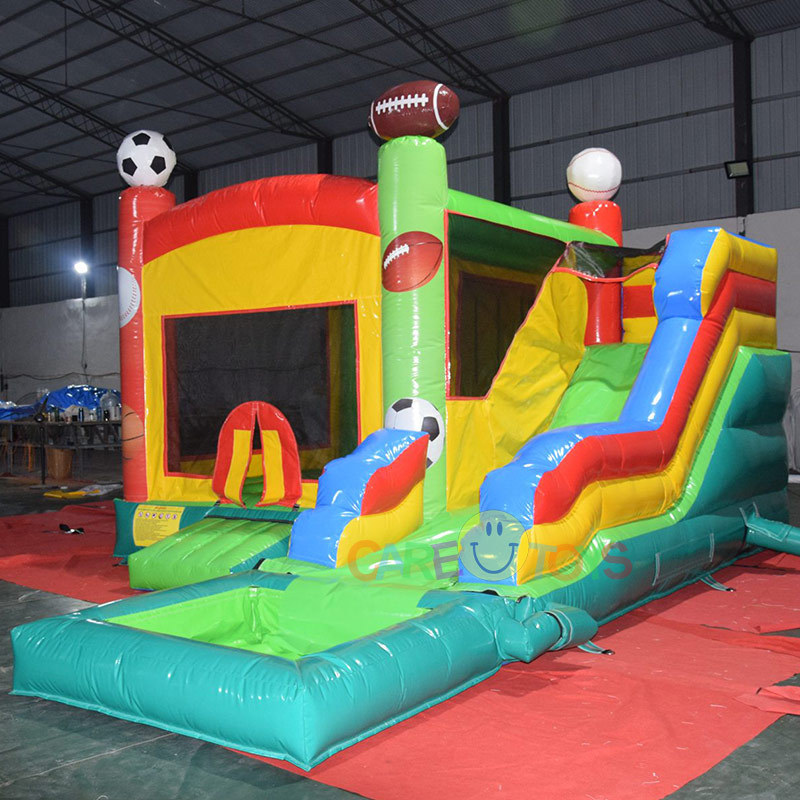 Sport Theme Bounce House slide combo