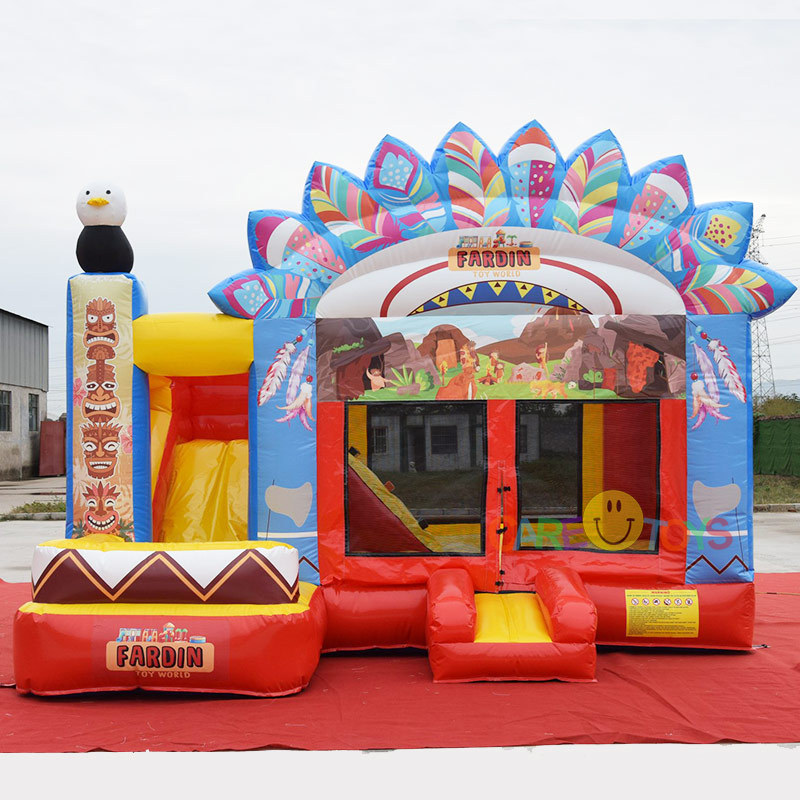 Tiki bounce house combo