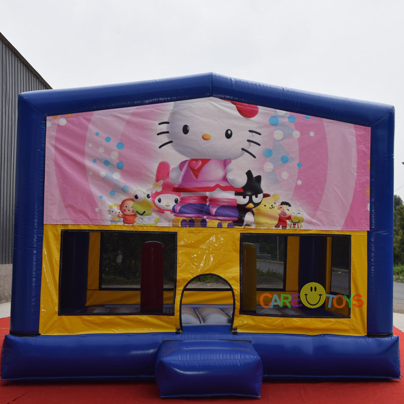 Inflatable moonwalk bounce house with banner