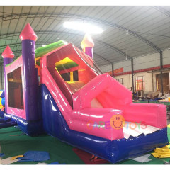 Pink Castle Bounce house w/ Slide Inflatable Combo
