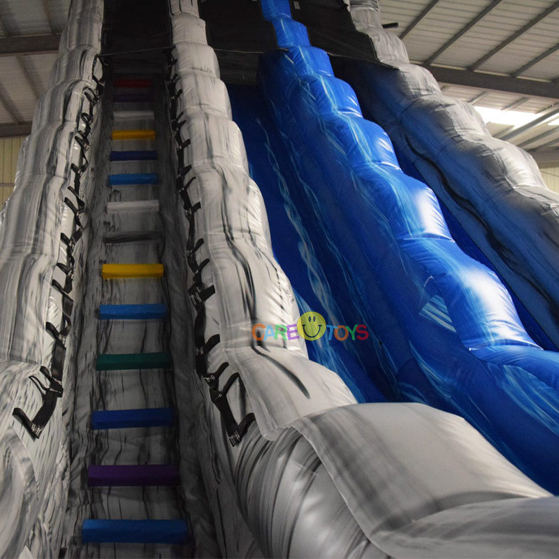 Grey Marble inflatable waterslide with slide n slide