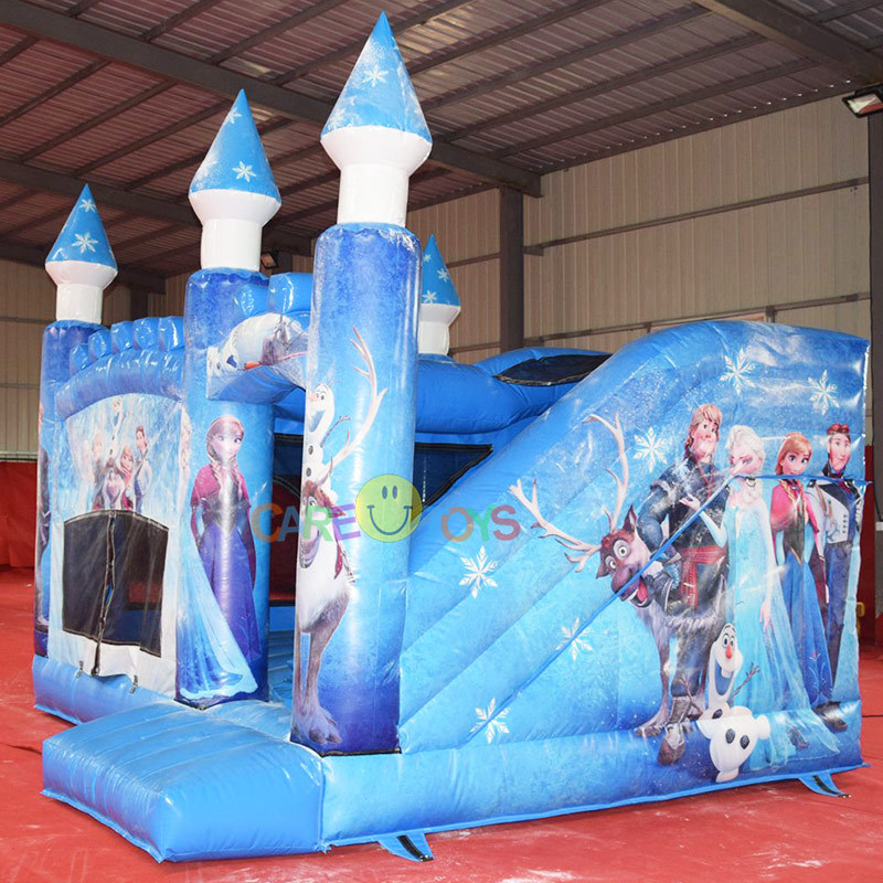 Frozen castle inflatable bouncer slide combo