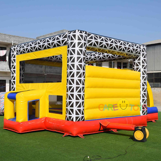Disco Music Stage Bounce house with slide