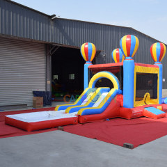 Hot Air Balloon Inflatable Bounce House With Water slide