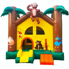 inflatable 3D monkey jungle bounce house