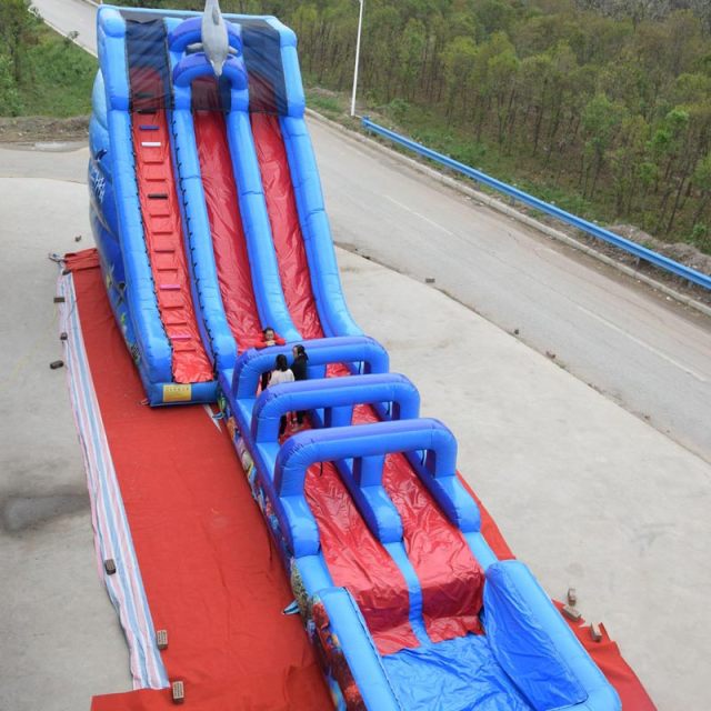 Giant outdoor sea world inflatable water slide