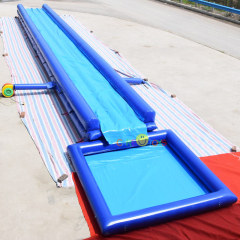 Custom length slip n slide with pool