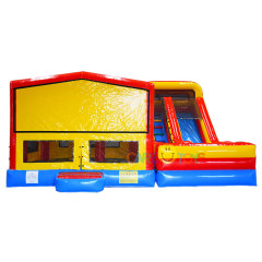 Inflatable moonwalker with slide