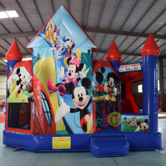 Mickey inflatable bounce house slide combo