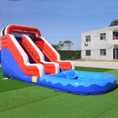 12ft Red white blue inflatable water slide