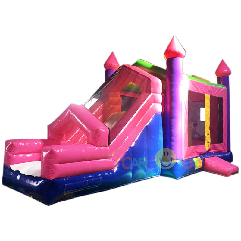 Pink Castle Bounce house w/ Slide Inflatable Combo