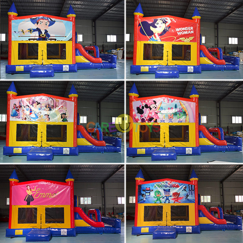 Inflatable Castle Water slide combo with Banner