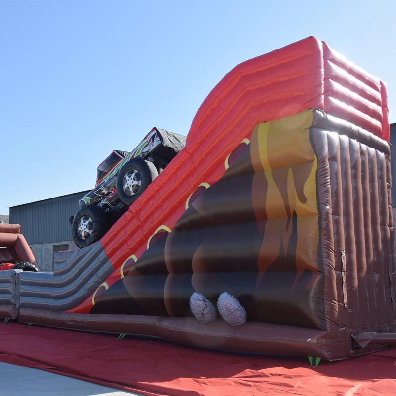 giant inflatable 3D monster truck theme obstacle course