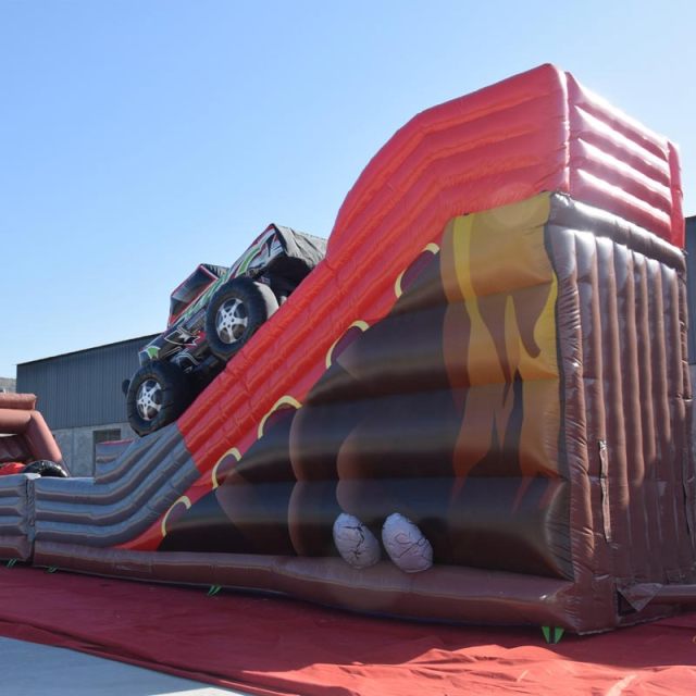 giant inflatable 3D monster truck theme obstacle course