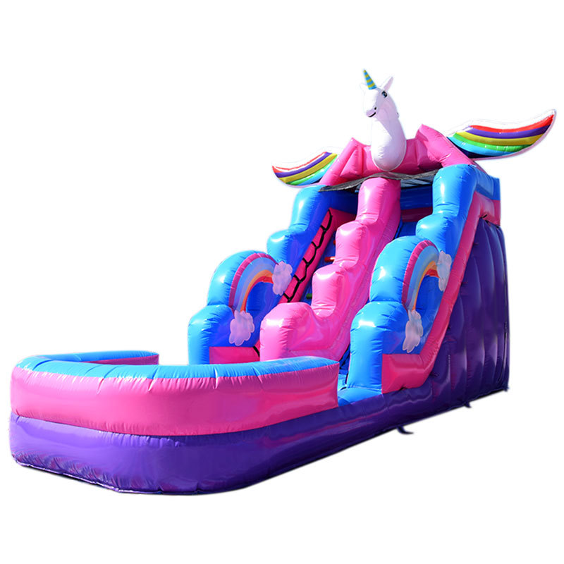 Unicorn theme inflatable water slide