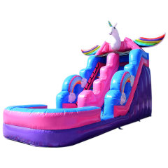 Unicorn theme inflatable water slide