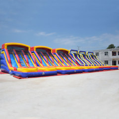 Red blue yellow Double Lane water slide
