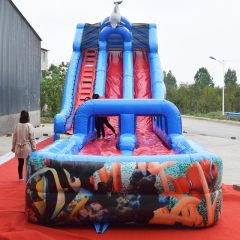 Giant outdoor sea world inflatable water slide