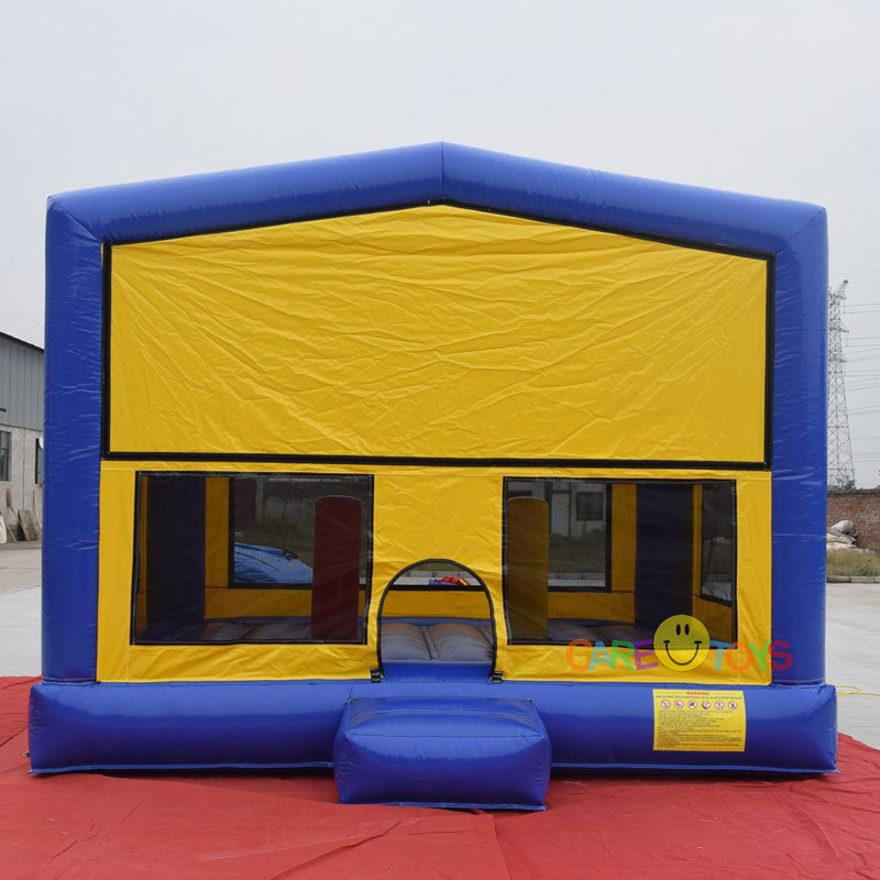 Inflatable moonwalk bounce house with banner