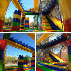Building Block Bounce house with slide combo