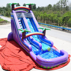 22ft Purple tropical inflatable water slide