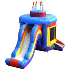 Inflatable Birthday Cake Bouncer With Slide