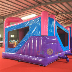 Pink purple girls blue backyard dream module inflatable jumper with slide