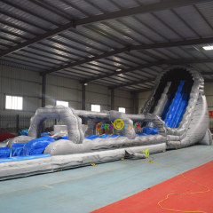 Grey Marble inflatable waterslide with slide n slide