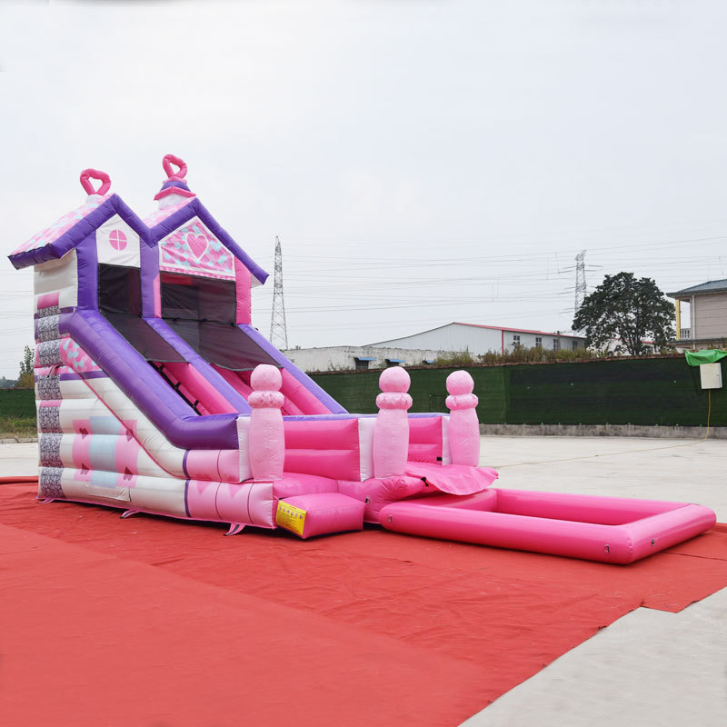 Lovely Pink princess house water slide