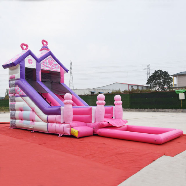 Lovely Pink princess house water slide