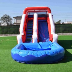 12ft Red white blue inflatable water slide