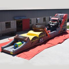 giant inflatable 3D monster truck theme obstacle course