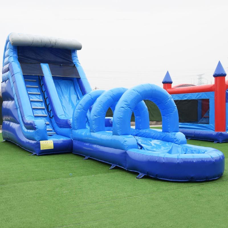 Blue wave water slide with slip n slide