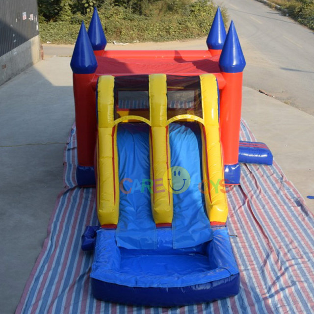 Commercial Bounce House with Dual Lane water slide