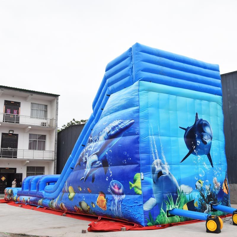 Giant outdoor sea world inflatable water slide