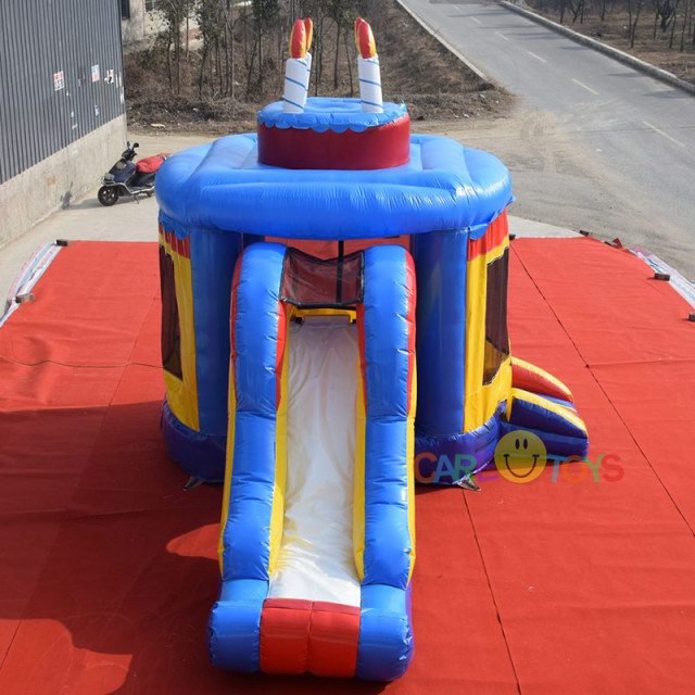 Inflatable Birthday Cake Bouncer With Slide