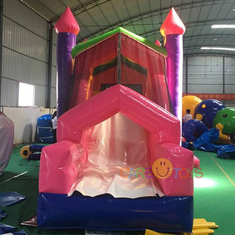 Pink Castle Bounce house w/ Slide Inflatable Combo