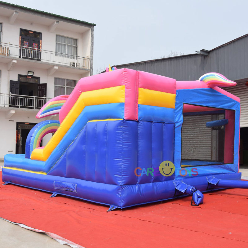 Unicorn bounce house slide combo