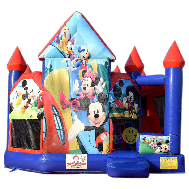 Mickey inflatable bounce house slide combo