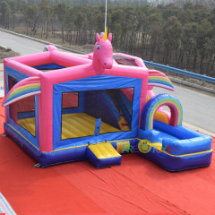 Unicorn bounce house slide combo