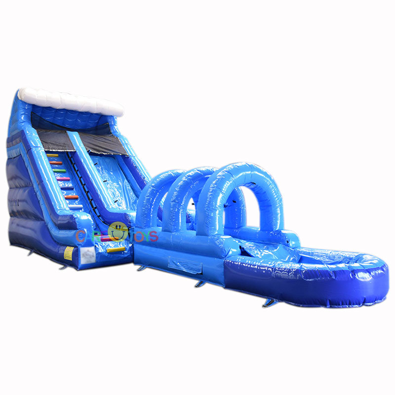 Blue wave water slide with slip n slide